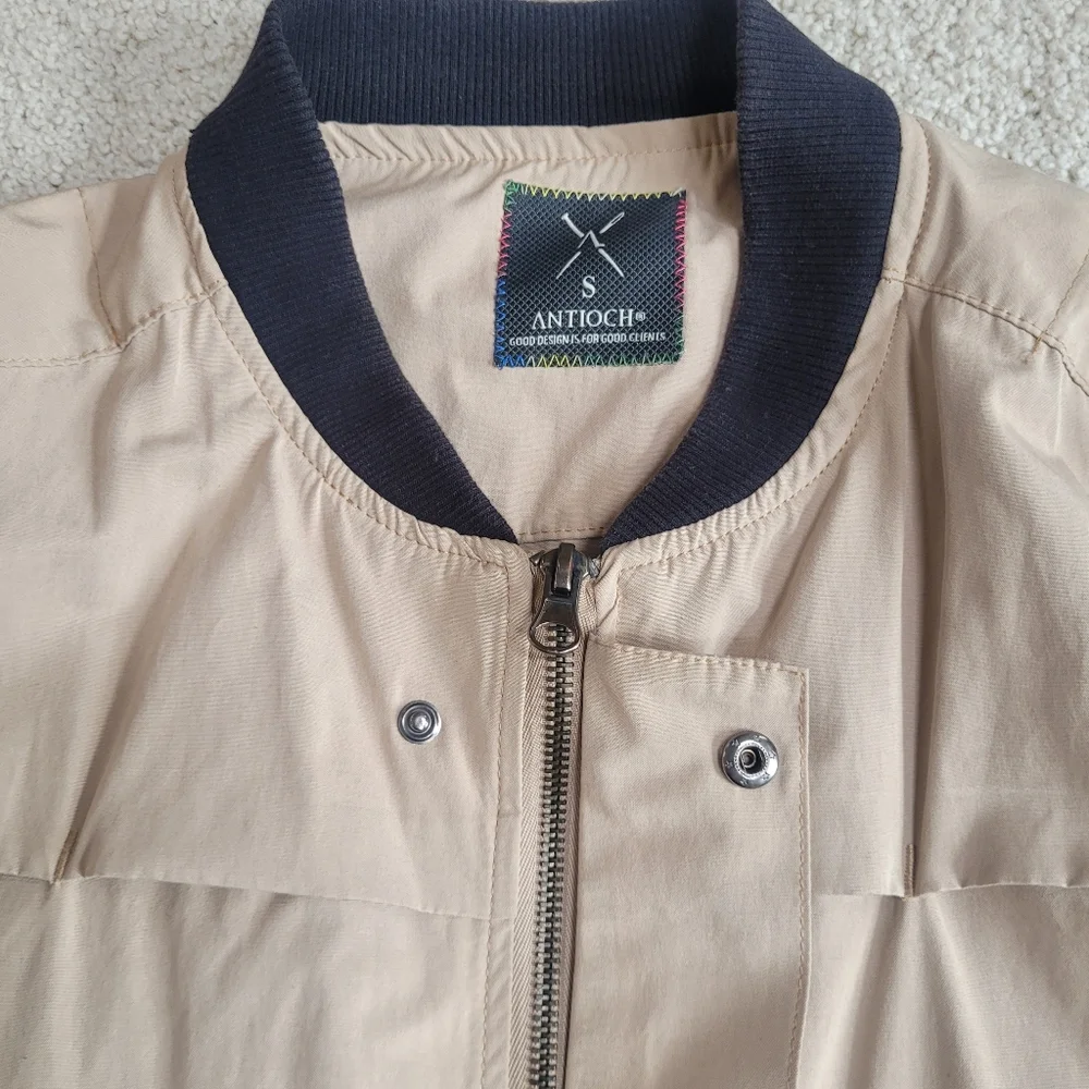 *NWOT* Antioch Ruched Sleeve Bomber Jacket Streetwear Lightweight Coat Sz S - Picture 4 of 9